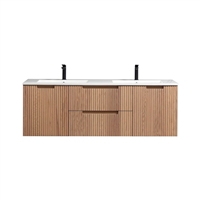 60â€ Fiore Modern Wall Mount Double Sink Bathroom Vanity â€“ Oakwood