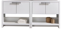 L1600GW-cabinet Levi 63" Gloss White Modern Bathroom cabinet (no counter top no sink) w/ Cubby Hole |