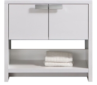 L800GW-cabinet Levi 32" Gloss White Modern Bathroom cabinet (no counter top no sink) w/ Cubby Hole