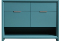 NUDO48D-TG-cabinet NUDO 48'' Floor Mount Double Modern bathroom cabinet (no counter top no sink) in Teal Green Finish