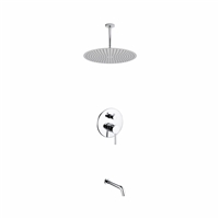 RCR20TF2V-CH Aqua Rondo Shower Set w/ Ceiling Mount 20" Rain Shower and Tub Filler - Chrome