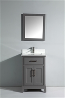 Vanity Art Ravenna 24" Single Sink Bathroom Vanity Combo Set - Grey