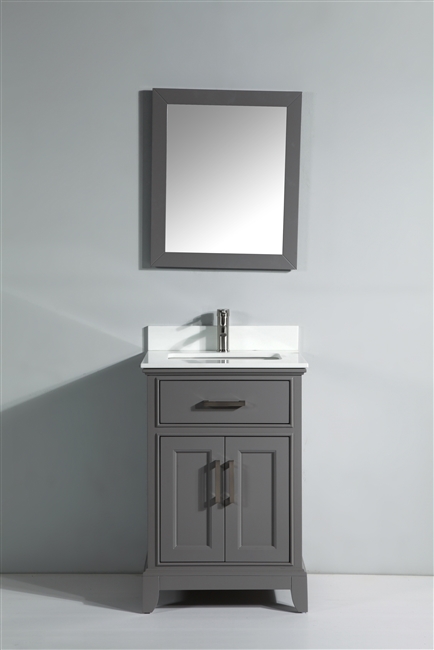 Vanity Art Ravenna 24" Single Sink Bathroom Vanity Combo Set - Grey