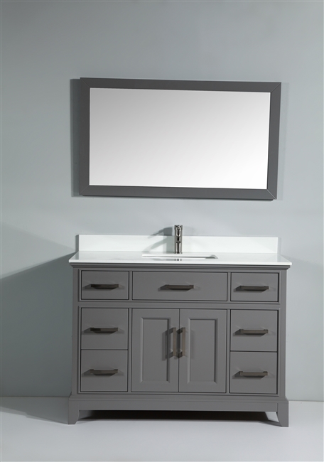 Vanity Art Ravenna 48" Single Sink Bathroom Vanity Combo Set - Grey