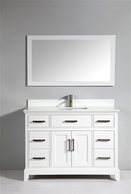 Vanity Art Ravenna 48" Single Sink Bathroom Vanity Combo Set - White