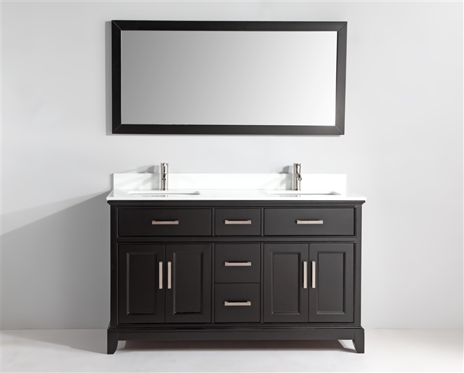 Vanity Art Ravenna 60" Double Sink Bathroom Vanity Combo Set - Espresso