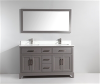 Vanity Art Ravenna 60" Double Sink Bathroom Vanity Combo Set - White