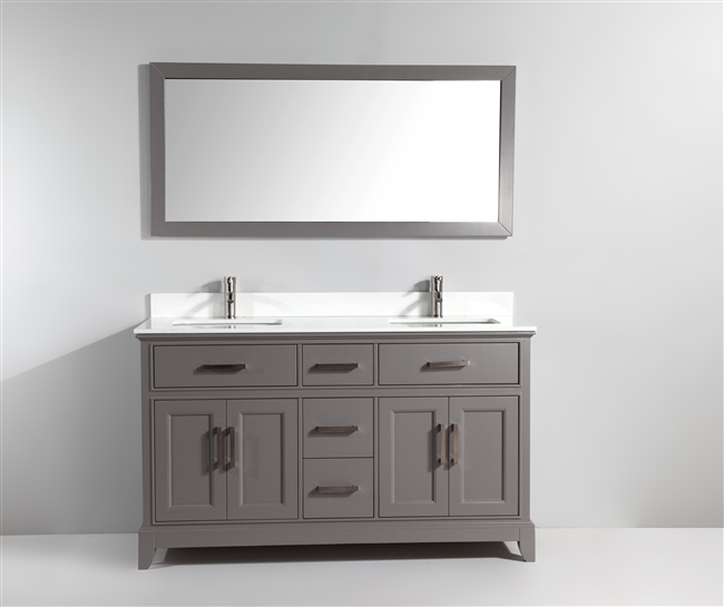 Vanity Art Ravenna 60" Double Sink Bathroom Vanity Combo Set - White