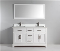 Vanity Art Ravenna 60" Double Sink Bathroom Vanity Combo Set - White