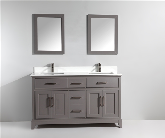 Vanity Art Ravenna 72" Double Sink Bathroom Vanity Combo Set - Grey