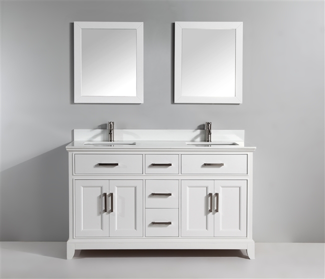 Vanity Art Ravenna 72" Double Sink Bathroom Vanity Combo Set - White