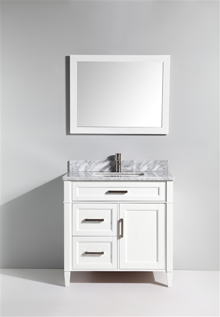 Vanity Art Savona 36" Single Sink Bathroom Vanity Combo Set - White