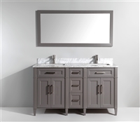 Vanity Art Savona 60" Double Sink Bathroom Vanity Combo Set - Grey