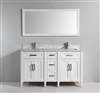 Vanity Art Savona 60" Double Sink Bathroom Vanity Combo Set - White