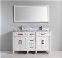 Vanity Art Savona 60" Double Sink Bathroom Vanity Combo Set - White