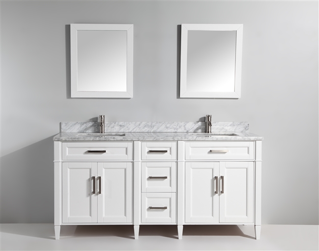 Vanity Art Savona 72" Double Sink Bathroom Vanity Combo Set - White