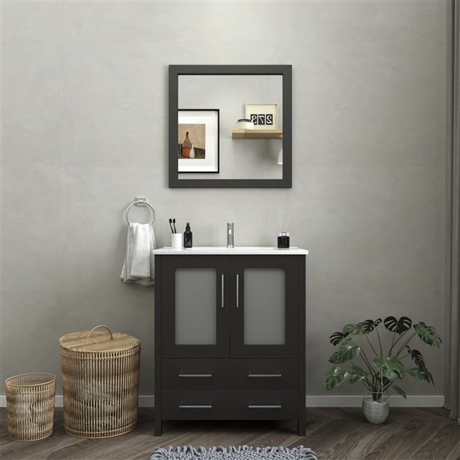 Vanity Art Brescia 30" Single Sink Bathroom Vanity Combo Set - Espresso