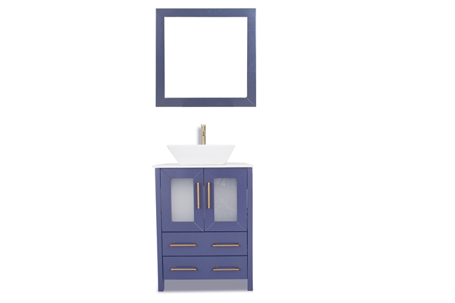 Vanity Art Ravenna 24" Single Sink Bathroom Vanity Combo Set - Blue