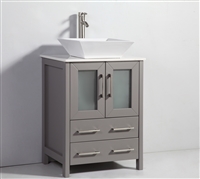 Vanity Art Ravenna 24" Single Sink Bathroom Vanity Combo Set - Grey