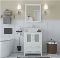 Vanity Art Ravenna 24" Single Sink Bathroom Vanity Combo Set - White