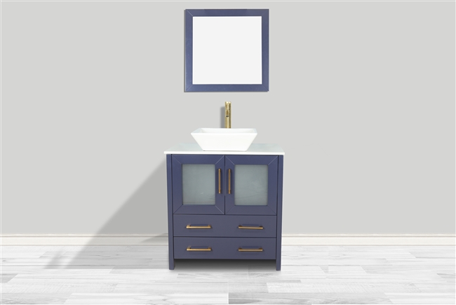 Vanity Art Ravenna 30" Single Sink Bathroom Vanity Combo Set - Blue