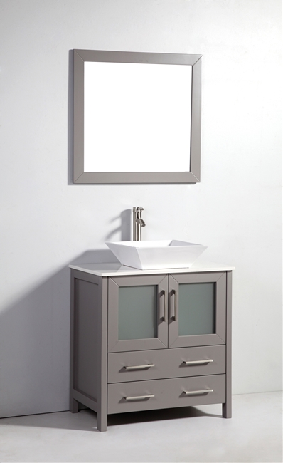 Vanity Art Ravenna 30" Single Sink Bathroom Vanity Combo Set - Grey