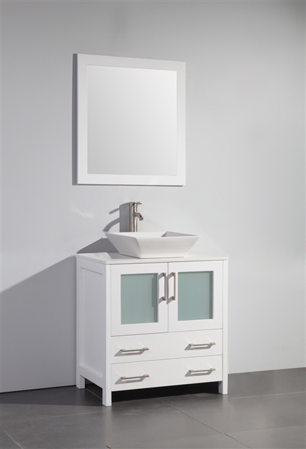 Vanity Art Ravenna 30" Single Sink Bathroom Vanity Combo Set - White