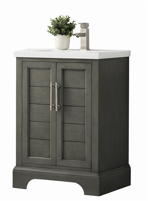 Vanity Art Vannes 24" Single Sink Bathroom Vanity - Silver Grey