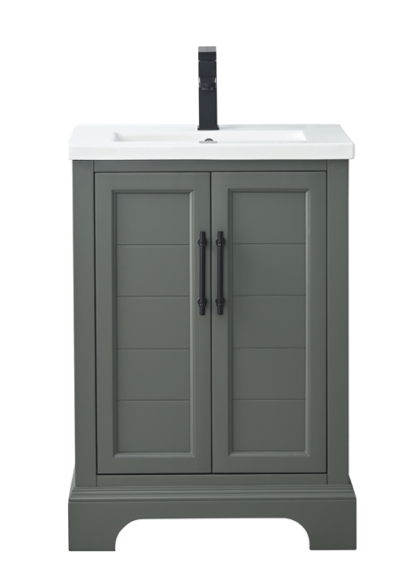 Vanity Art Vannes 24" Single Sink Bathroom Vanity - Vintage Green