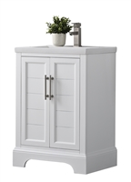 Vanity Art Vannes 24" Single Sink Bathroom Vanity - White