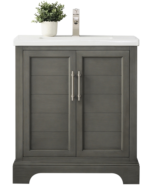 Vanity Art Vannes 30" Single Sink Bathroom Vanity -Silver Grey