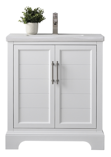 Vanity Art Vannes 30" Single Sink Bathroom Vanity -White