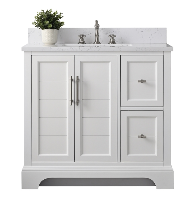 Vanity Art Vannes 36" Single Sink Bathroom Vanity -White