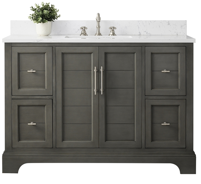 Vanity Art Vannes 48" Single Sink Bathroom Vanity -Silver Grey