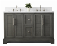 Vanity Art Vannes 54" Double Sink Bathroom Vanity -Silver Grey