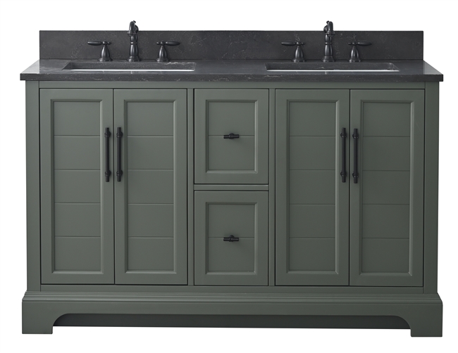 Vanity Art Vannes 54" Double Sink Bathroom Vanity -Vintage Green