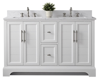 Vanity Art Vannes 54" Double Sink Bathroom Vanity -White