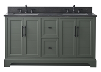 Vanity Art Vannes 60" Double Sink Bathroom Vanity -Vintage Green