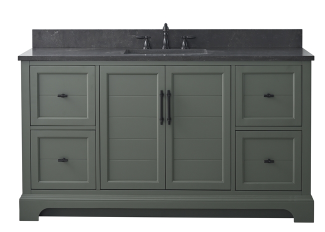 Vanity Art Vannes 60" Single Sink Bathroom Vanity - Vintage Green