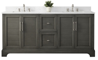 Vanity Art Vannes 72" Double Sink Bathroom Vanity -Silver Grey