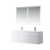 Annecy 60" Double Sink Wall-Mounted Bathroom Vanity Set