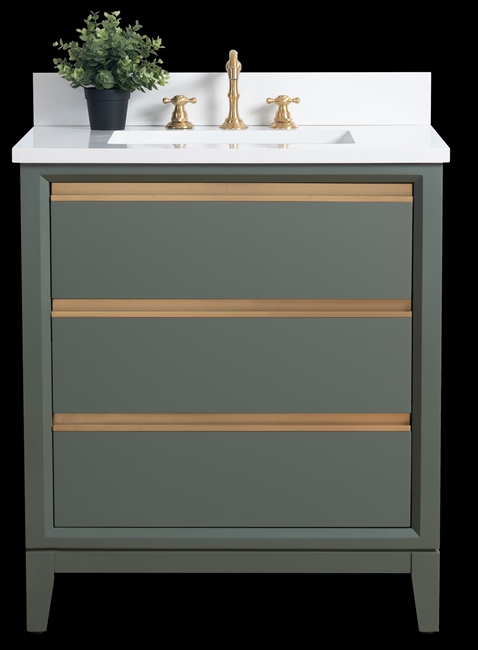 Vanity Art VA80 30" Single Sink Bathroom Vanity - Vintage Green