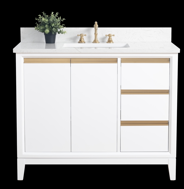 Vanity Art VA80 42" Single Sink Bathroom Vanity -White