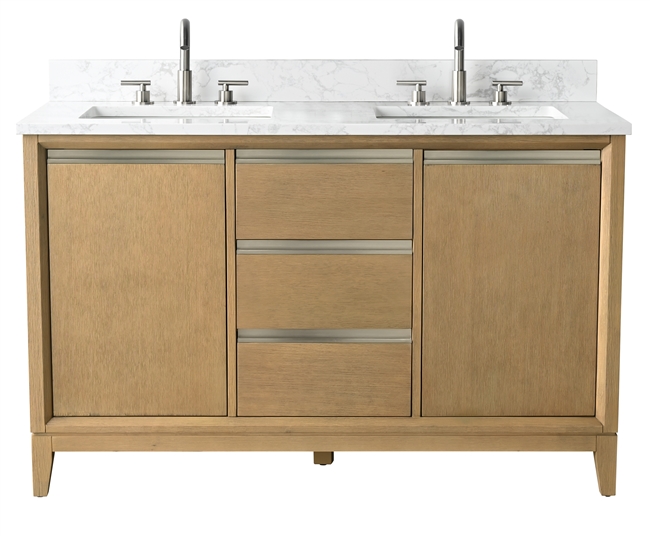 Vanity Art VA80 54" Double Sink Bathroom Vanity -Natural Oak