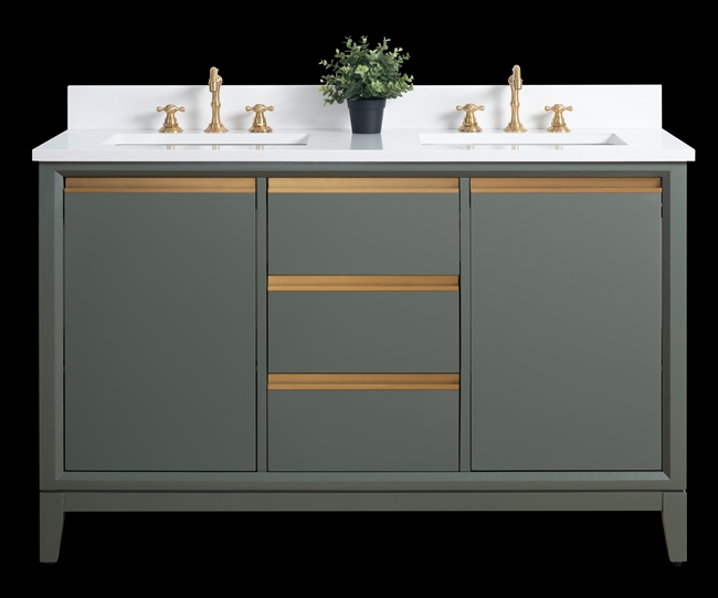 Vanity Art VA80 54" Double Sink Bathroom Vanity --Vintage Green