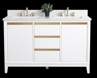 Vanity Art VA80 54" Double Sink Bathroom Vanity -White