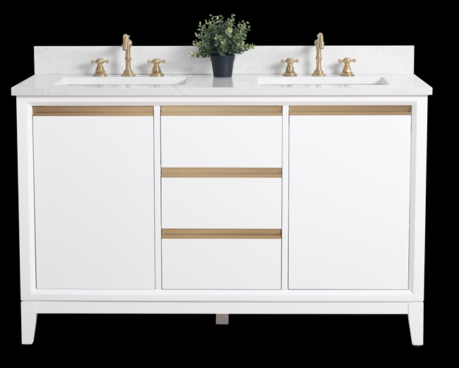 Vanity Art VA80 54" Double Sink Bathroom Vanity -White