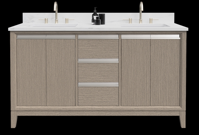 Vanity Art VA80 60" Double Sink Bathroom Vanity -Driftwood Gray