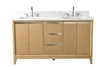 Vanity Art VA80 60" Double Sink Bathroom Vanity -Natural Oak