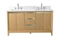 Vanity Art VA80 60" Double Sink Bathroom Vanity -Natural Oak